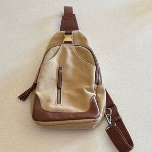 Antik Kraft Tan and Brown Crossbody Bag